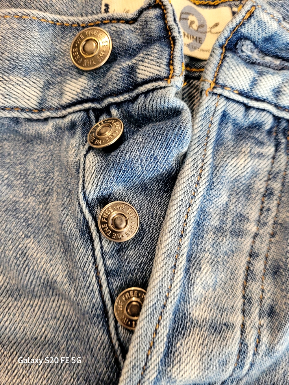 We The Free Light Blue Distressed Denim Cutoff Shorts - Picture 2 of 4